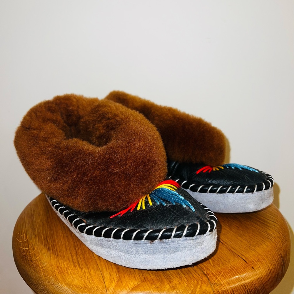 Cozy Brown and Black Moccasin Slippers